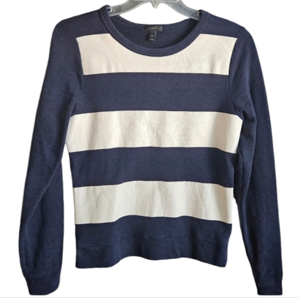 J Crew Painted Striped Sweatshirt Sz Med‎